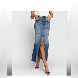 NWT Reformation HEMLOCK TAZZ DENIM SKIRT Size 26